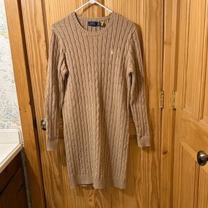 Ralph Lauren Beige Cable Knit Dress